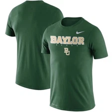 NIKE BAYLOR UNIVERSITY BEARS Distressed Logo GREEN FACILITY  MEN SHIRT new
