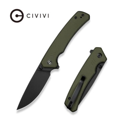 CIVC240122 Civivi Merit OD Green Drop Point 14C28N Steel Black G10 Handle Liner