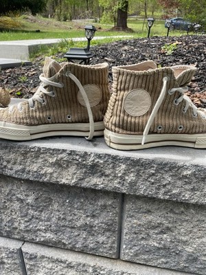 Converse All Star Beige White Corduroy High Top Lace Up Unisex Adults Sneaker