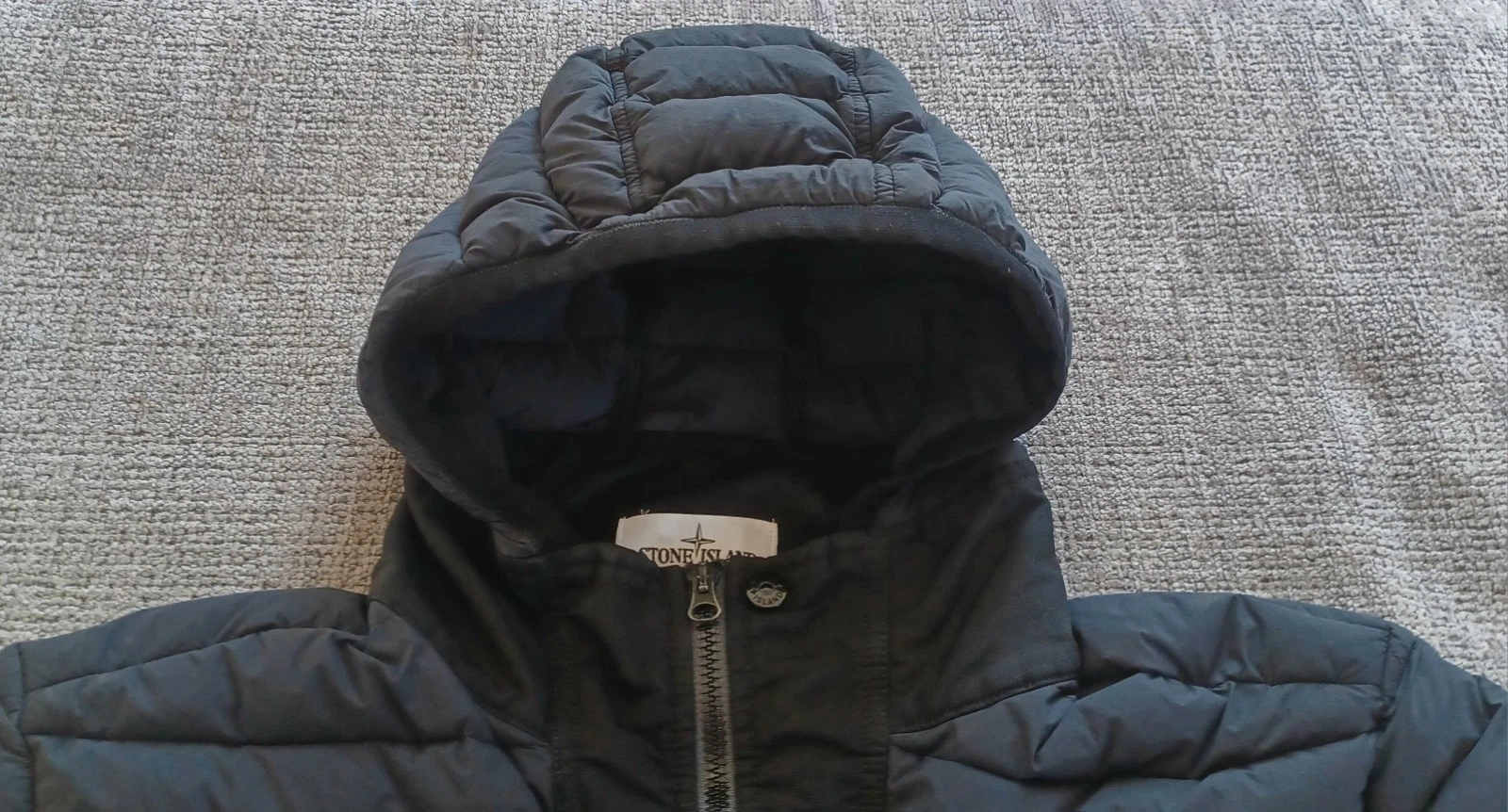 Stone Island Black Loom Woven Down Chambers Stretch Nylon-TC Hooded Jacket Sz L - product detail image 11
