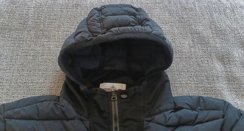 Stone Island Black Loom Woven Down Chambers Stretch Nylon-TC Hooded Jacket Sz L image 11