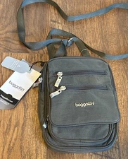 BAGGALLINI RFID Journey Crossbody Bag JOU878CLFS CHARCOAL LINING MSRP $65 NWT