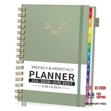 Academic Planner 2026-2027, Weekly and Monthly Calendar July 2026 Light Green