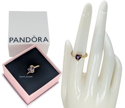 100% PANDORA Disney The Nightmare Before Christmas Purple Heart Ring 164734C01