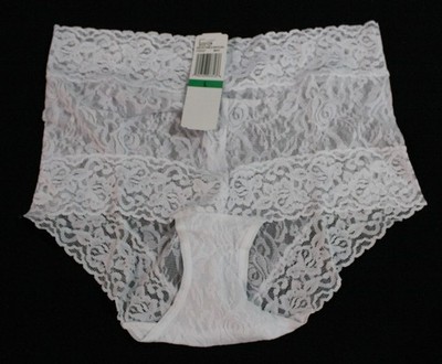 Felina Women s Signature Stretch Lace Hi-Waisted Boyleg Panty AC2 White Large 