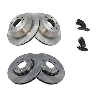 F&R Brake Pad Rotor Kit Semi-Metallic w/Fluids Saab Isuzu GMC Chevy Buick6LugSUV