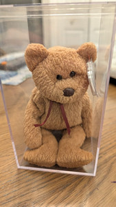 Ty Beanie Babies Curly Bear Plush Beanbag Stuffed Animal w/ Tag Protector 1996