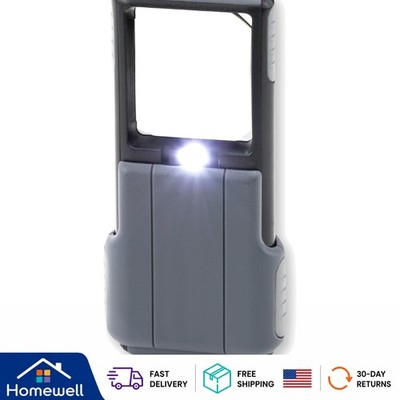 Lightweight 5X LED Slide-Out Magnifier with Acrylic Lens - MiniBrite Gray