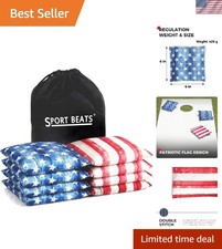 Cornhole Bags Set of 8 - Regulation Size Weight Bean Bags, Heavy Duty Doubl...