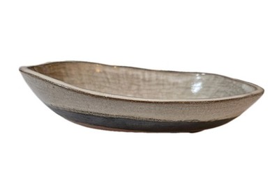 Small Unique Handmade Dish/Catchall/Grey/Black/Brown 9.75''X6.5''X2'' 2lbs