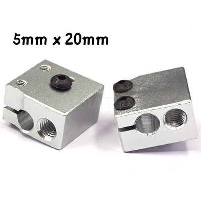 3D Drucker Heat Block Volcano Heizblock Heatblock Aluminium Alu 5 mm x 20 mm