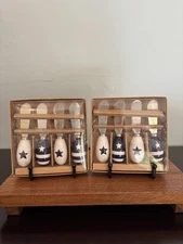 Vintage '00 William Sonoma Patriotic Blue & White Stars Stripe Spreader Set of 8