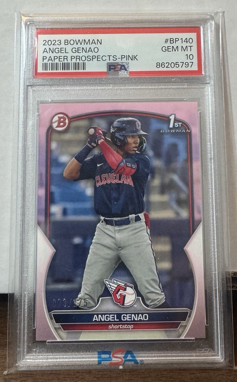2023 Bowman - Prospects Angel Genao #BP-140 Pink /175 (RC) PSA 10! POP 1! 🔥