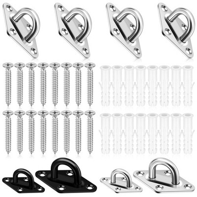 4 Pack M5 304 Edelstahl Pad Eye Plate U Haken, Marine Hardware Haken mit Schr...