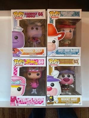 Funko Pop! Set of 4: P Pitstop, Ricochet R, Sqiddly Did, Quick Draw McGraw