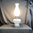 Vintage White Hobnail Milk Glass Hurricane Lamp Electric WORKING