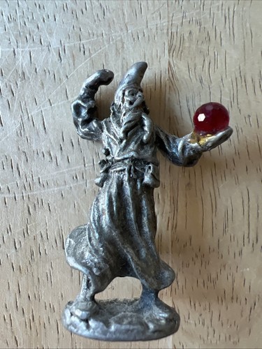 vintage pewter wizard figurine