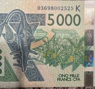 2003 West African CFA 5000  Francs  UNCIRCULATED Banknote 063014 — photo 3