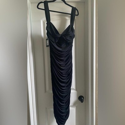 Norma Kamali Walter Midi Dress with Winglet Sleeves