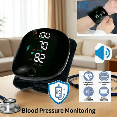 #ad LED Blood Pressure Monitor Wrist Voice Broadcast Heart Rate Machine Rechargeable $9.99