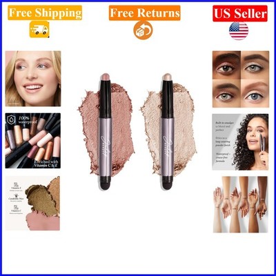 Eyeshadow 101 Duo Waterproof Crème-to-Powder Stick, Pearl & Rose Shimmer, 2ct
