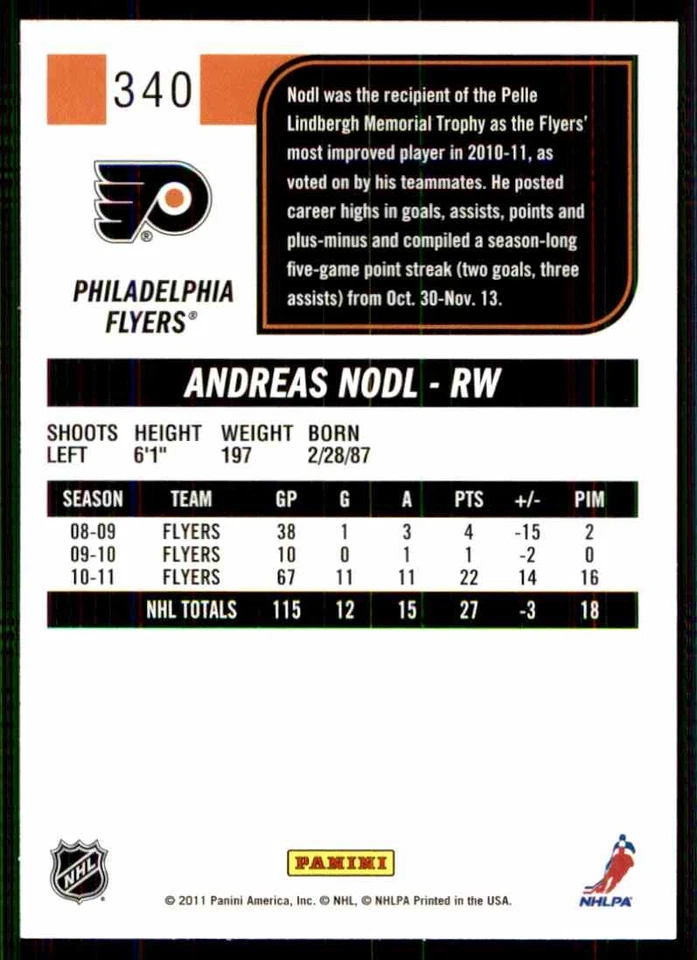 2011-12 Score Andreas Nodl #340 - Image 2 of 2