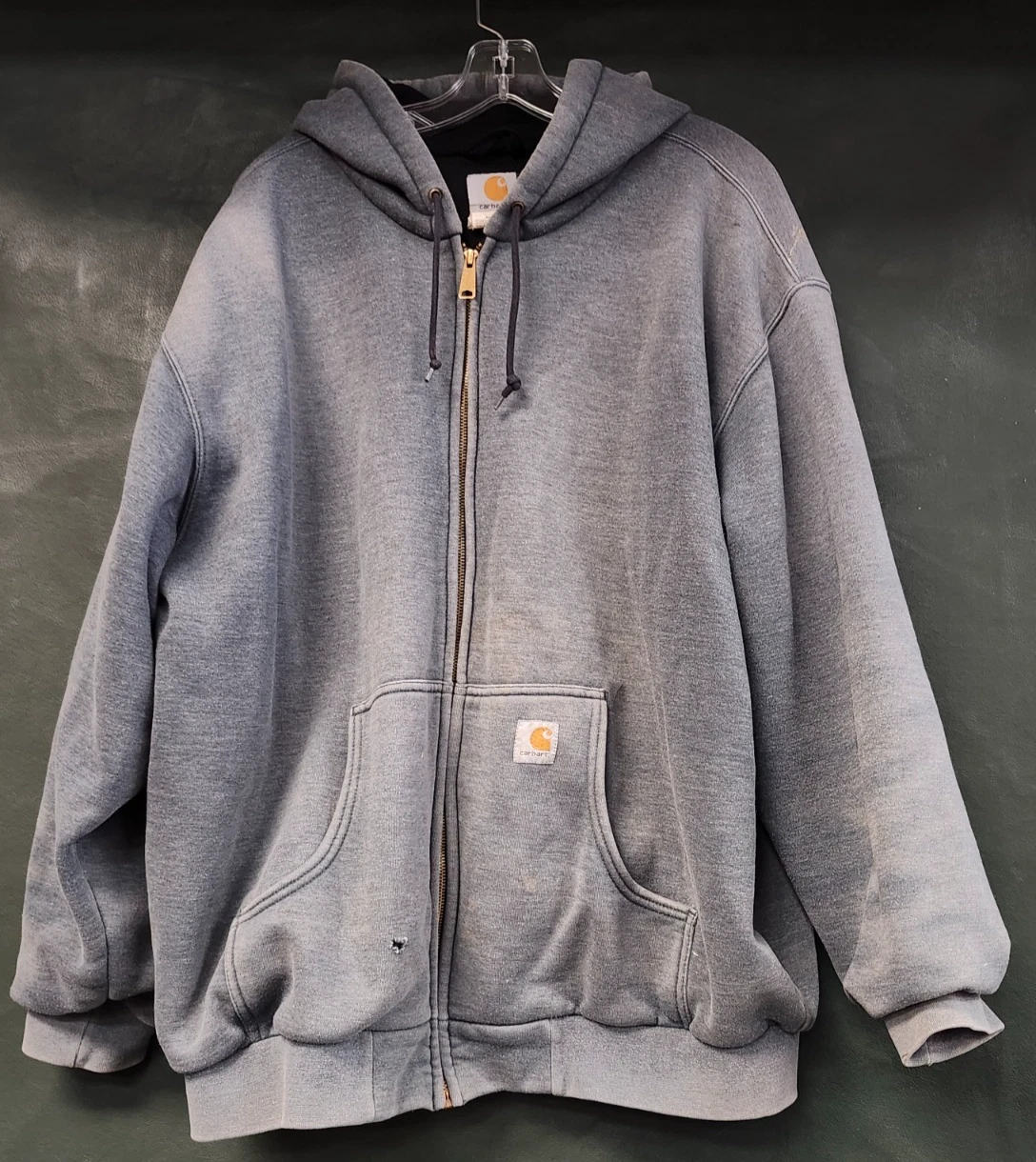 Carhartt J149 CHH Men's Thermal Lined Hoodie Sweatshirt Distressed Sun faded