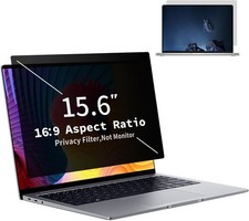 15.6 Inch Laptop Privacy Screen Filter for 16:9 Monitors, Removable Anti Glare