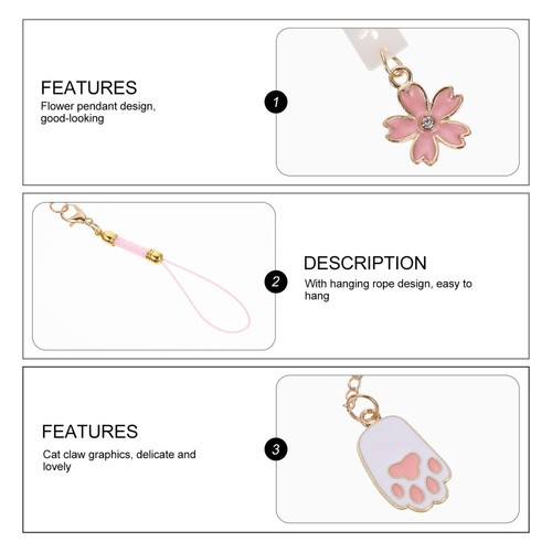 2 Pcs Katzenklauen -Handy -Dekoration Fräulein Kreativer Taschenanhänger - 第 2/12 張圖片