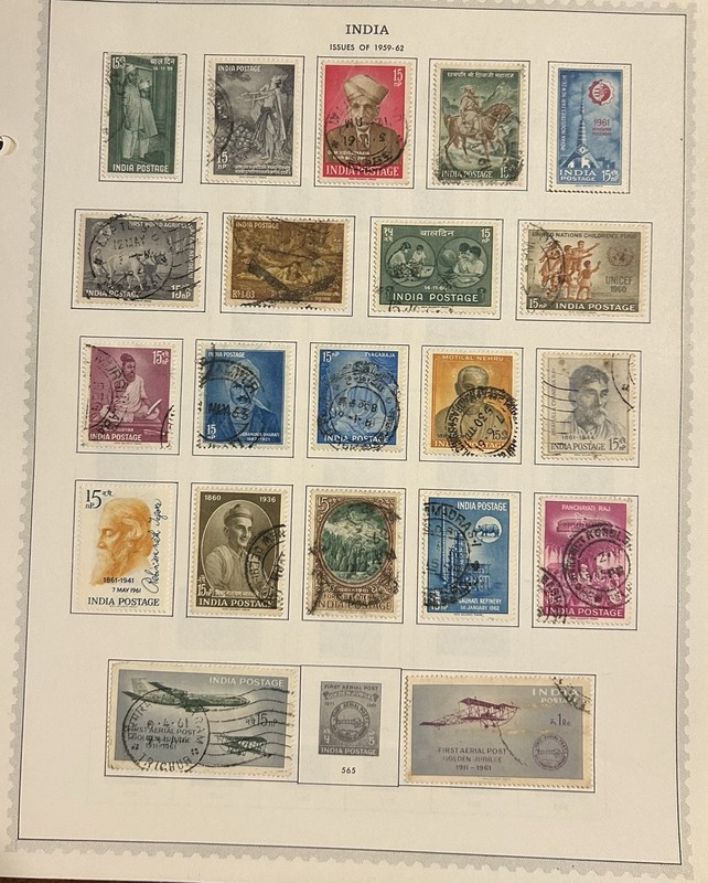 India Stamps 1959-1970 from 8 Album Pages