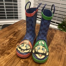 Kids Nintendo Mario &Luigi Blue Checkered Rai...