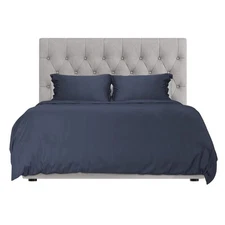 Duvet Cover Bed Linen Set, 3 -Piece Set, Navy Blue, Full