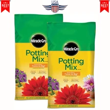 Miracle-Gro Potting Mix 8 Qt 2-Pack for Container Plants Feeds 6 Months