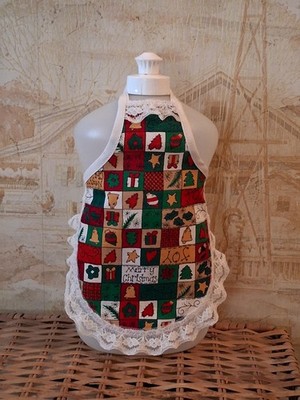 Christmas Squares Large Dish Soap Bottle Apron