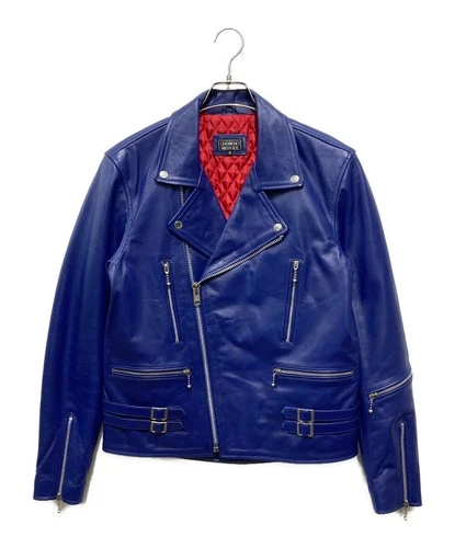 HORN WORKS Cowhide Leather Jacket Men's Size 3L Navy - product listing photo