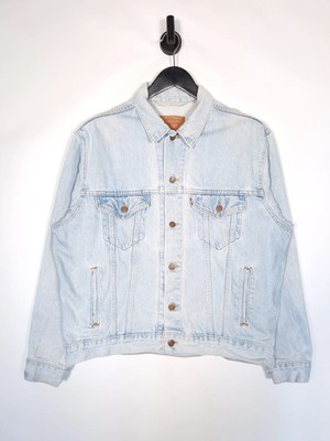 90er Levi's Denim Trucker Jacke Größe Medium Oversized Herren Blau Made In USA