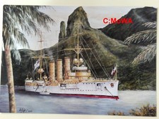 Postkarte (SMS"Emden" vor Tahiti), kaiserliche Marine, 1871-1918, WK I, Dt.Reich