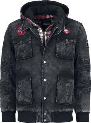 Rock Rebel by EMP Herren schwarze Winterjacke in individueller Waschung M
