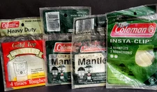 Vtg Coleman 21A Lantern Mantles Lot of 4 Packs 8 Mantles Incl 1 Gold1 Insta Clip