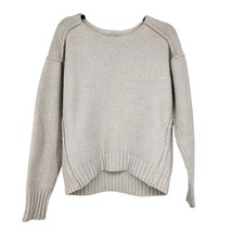 Free People We The Free Light Gray Eastwood Chunky Knit Tunic Sweater Size S