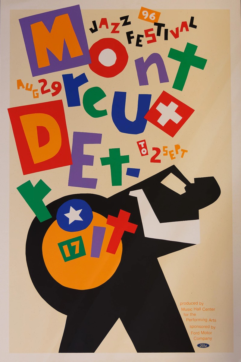1996 MONTREUX DETROIT JAZZ FESTIVAL ORIGINAL VINTAGE POSTER 17th