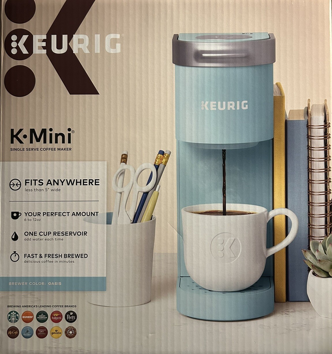 Keurig K-Mini Single Serve K-Cup Pod Coffee Maker - Oasis (NIB) Free Shipping