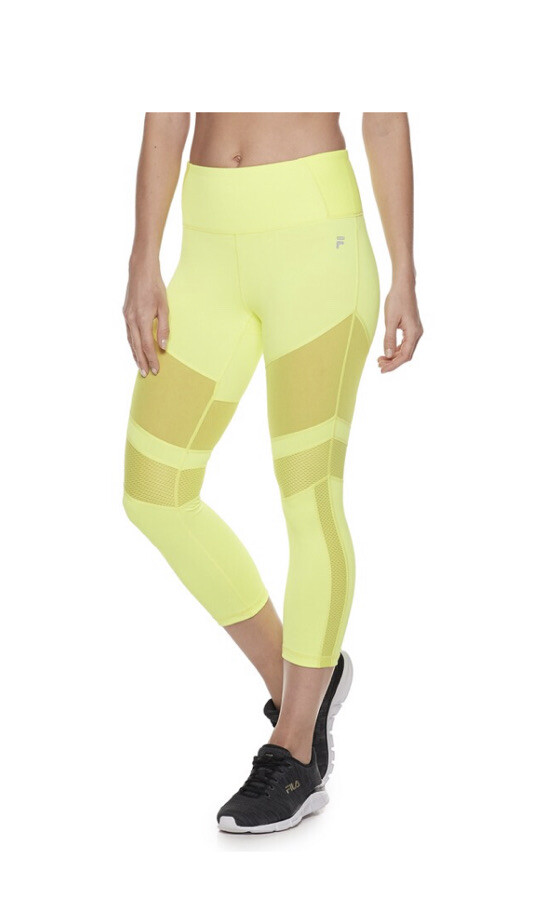 Maglia donna FILA SPORT vita alta chevron Capri lime giardino media verde fluo