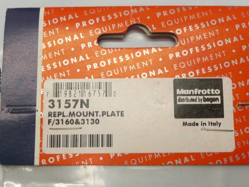 New Genuine OEM Quick Release Plate 1/4" Screw for Manfrotto 3157N - Picture 3 of 4