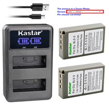 Kastar Battery LCD Dual Charger for Olympus BLS-5 Olympus OM-D E-M10 Mark III