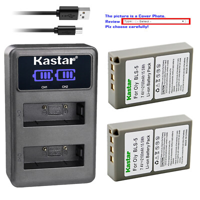 Kastar Battery LCD Dual Charger for Olympus BLS-5 & Olympus E-PL10 EPL10 Camera