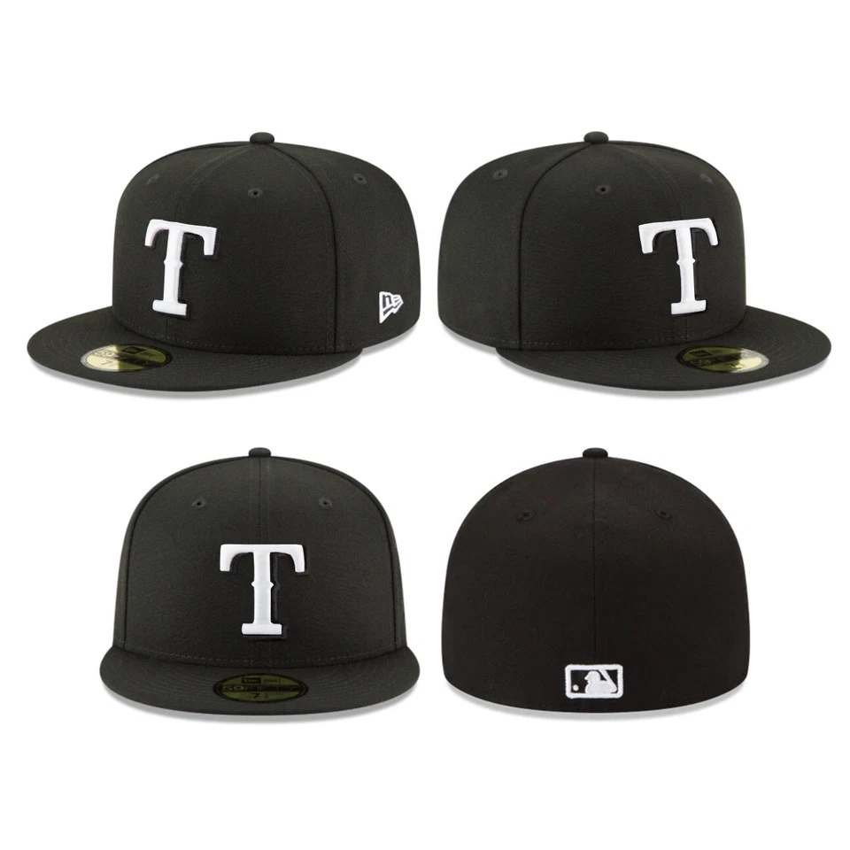 Texas Rangers TXR MLB Authentic Collection New Era 59FIFTY Fitted Cap - Black - Image 2 of 3