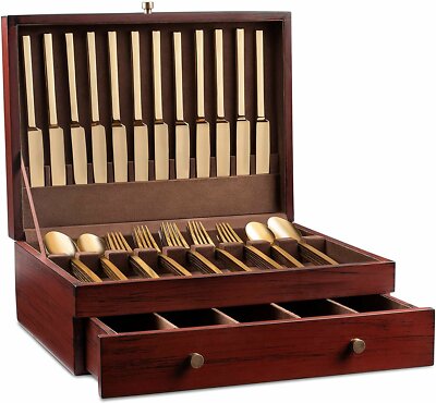 Royalty Art Fine Silverware Storage Box with Pull Out Drawer, 15  x 11 ,...