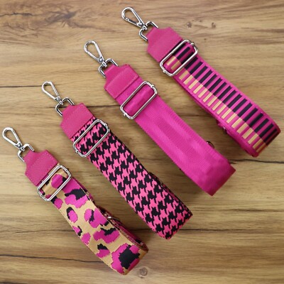 Breite Taschenriemen Taschengurt Breit Mit Bunten Rauten Pink