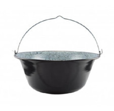 Enamel Gulas Cauldron Bogrács Outdoor Cooking Pot Fire Pit Camping Stew Pot  16L